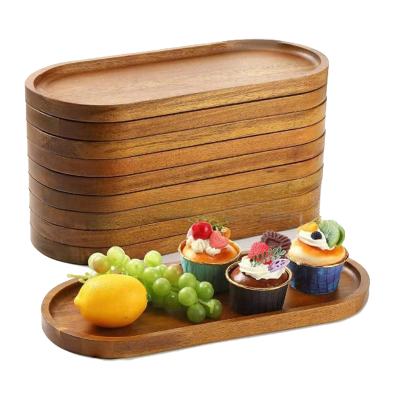 Travertine Tray Oval - Peralatan Makan Nampan Makanan Kayu Solid