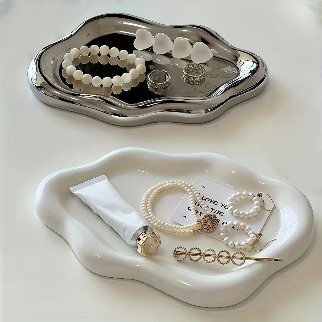 Travertine Tray Oval - 1 Buah Tempat Perhiasan untuk Wanita,