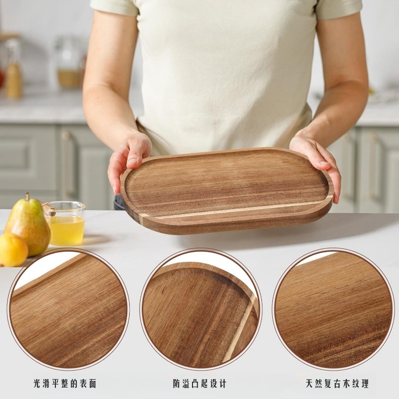 5pcs Set Nampan Sajian Kayu Ak - Travertine Tray Oval ulasan dan harga