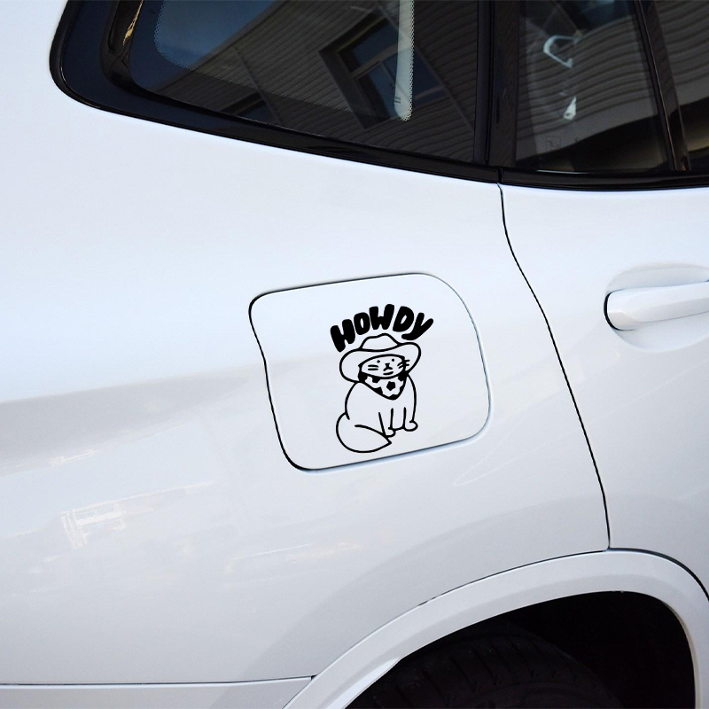 Lucu stiker mobil Howdy kucing - Interior Design Journal ulasan dan harga