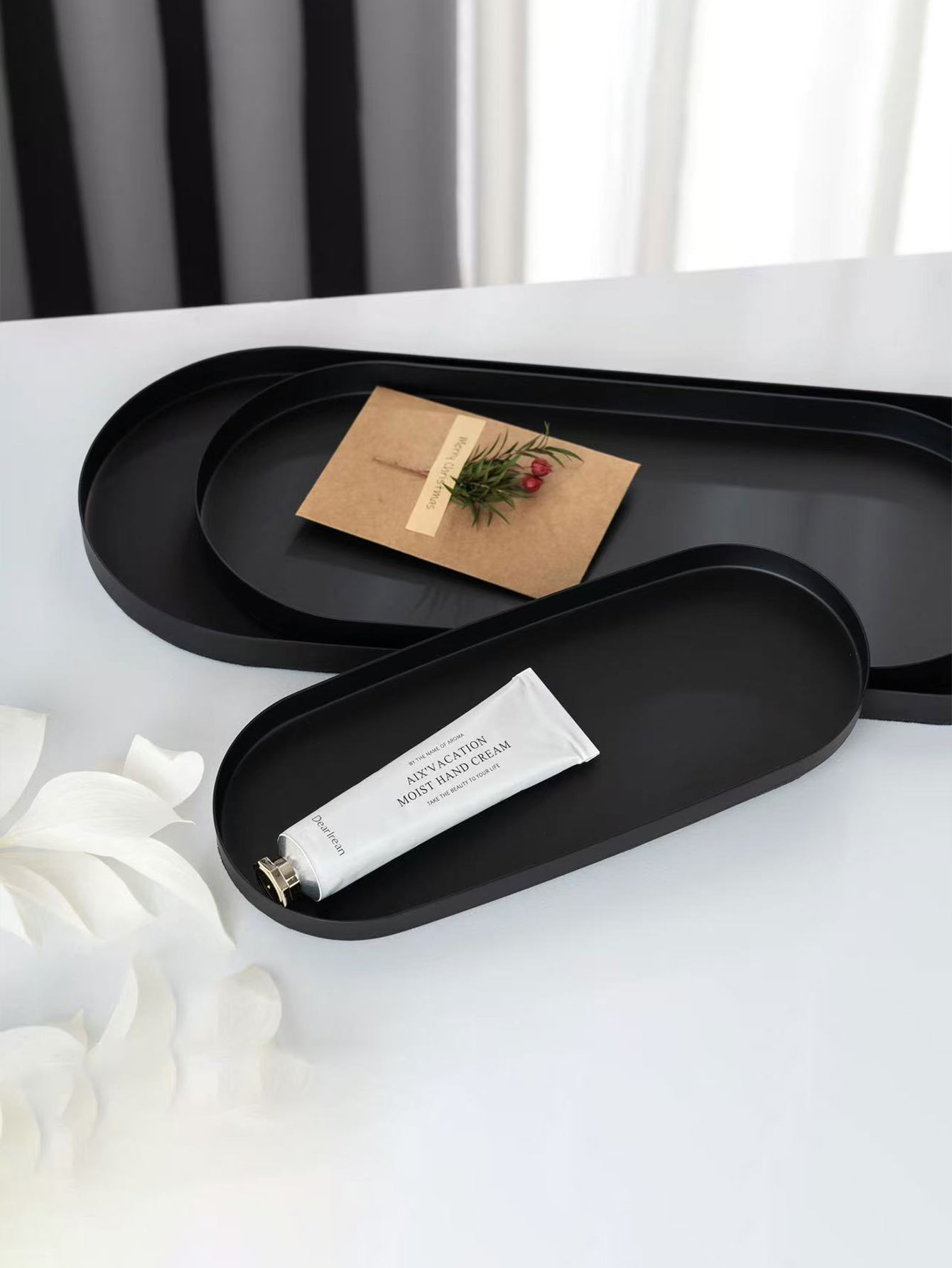 Baki Oval Stainless Steel, Dek - Travertine Tray Oval ulasan dan harga