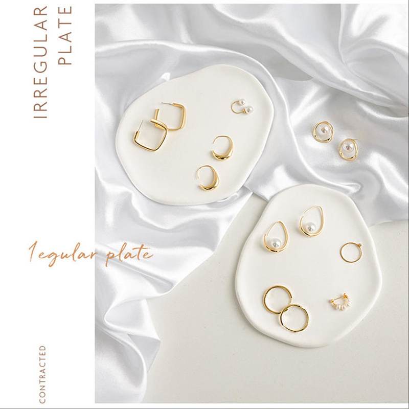 1 Buah Baki Perhiasan Putih El - Travertine Tray Oval ulasan dan harga
