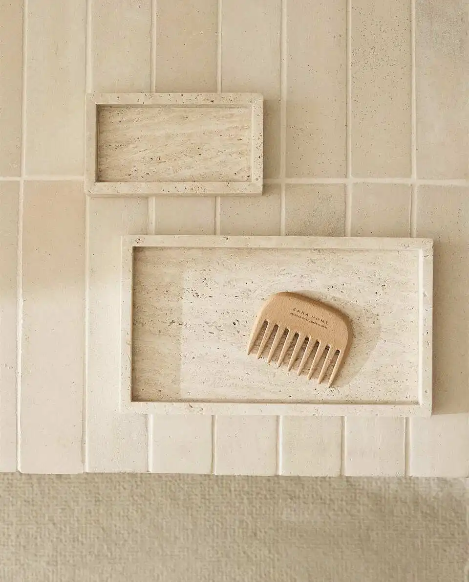Nampan Travertine kuning gaya  - Travertine Tray Oval ulasan dan harga