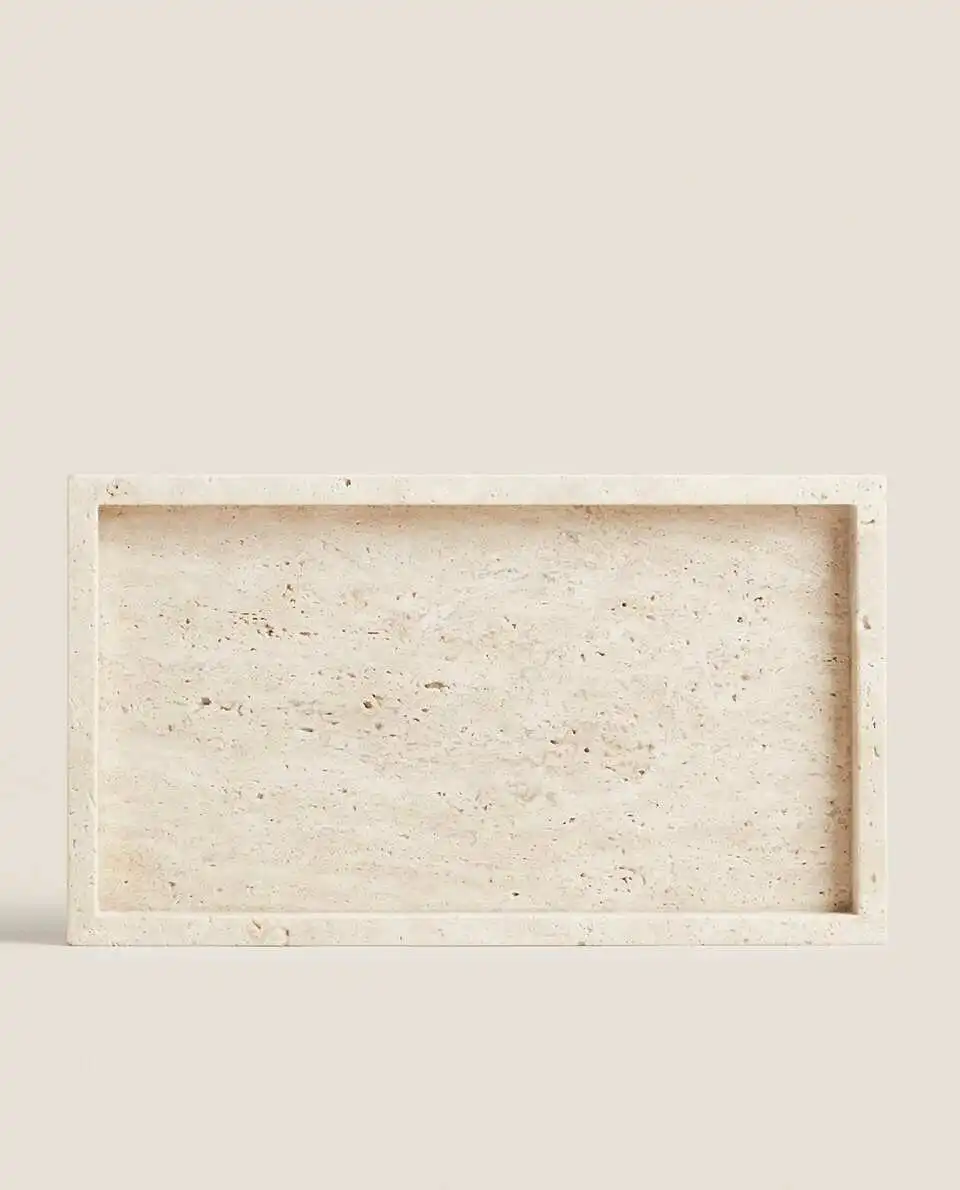 Nampan Travertine kuning gaya  - Travertine Tray Oval ulasan dan harga