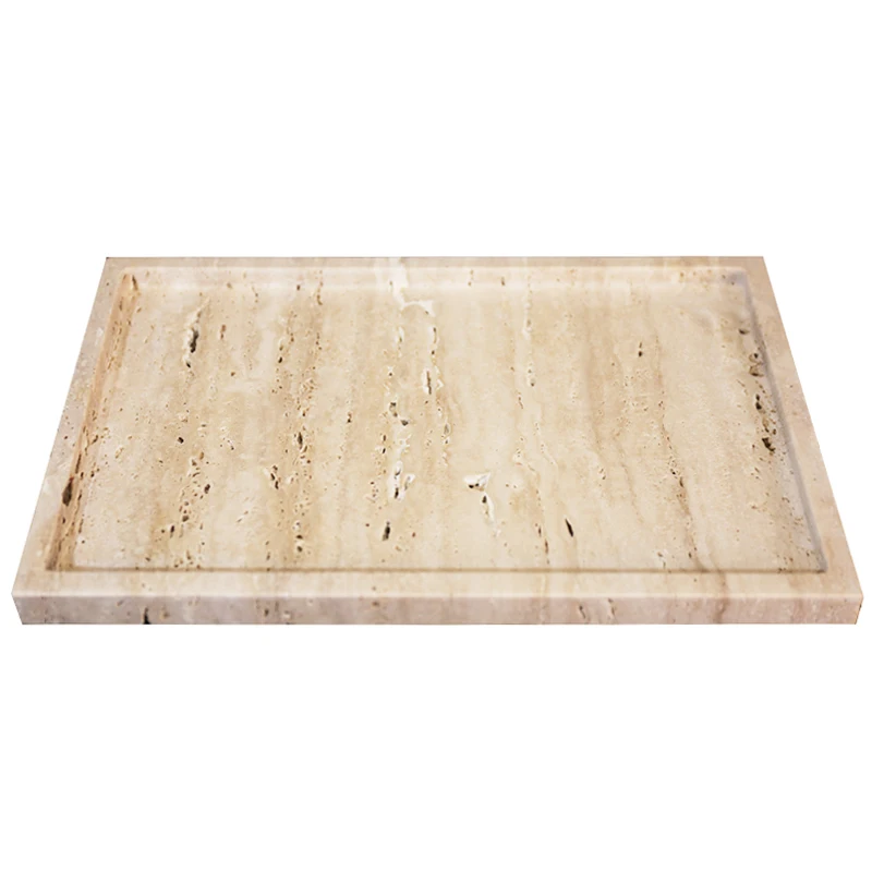 30X20X1.8Cm Marmer Alam Beige  - Travertine Tray Oval ulasan dan harga