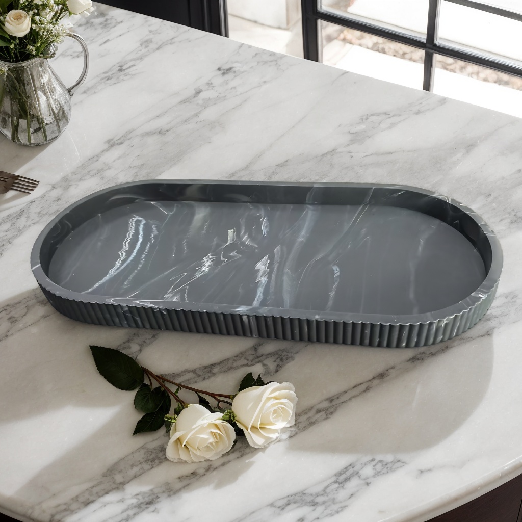 1-Piece Oval Vanity Tray, Namp - Travertine Tray Oval ulasan dan harga