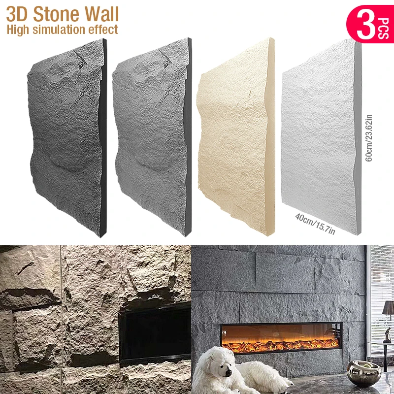 Kotak 3D tekstur batu 60x40cm, - Wall Panel 3D Texture ulasan dan harga