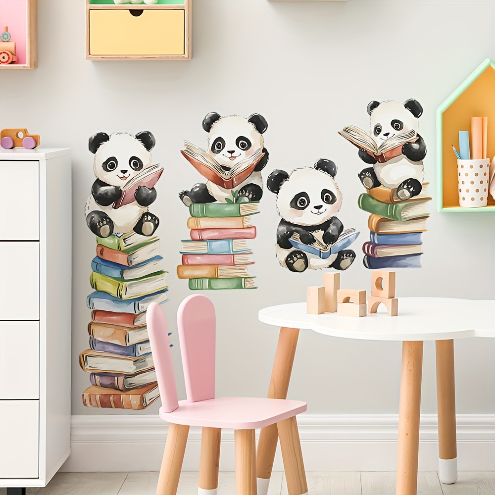 Kartun Panda Baca Buku Stiker  - Interior Design School ulasan dan harga