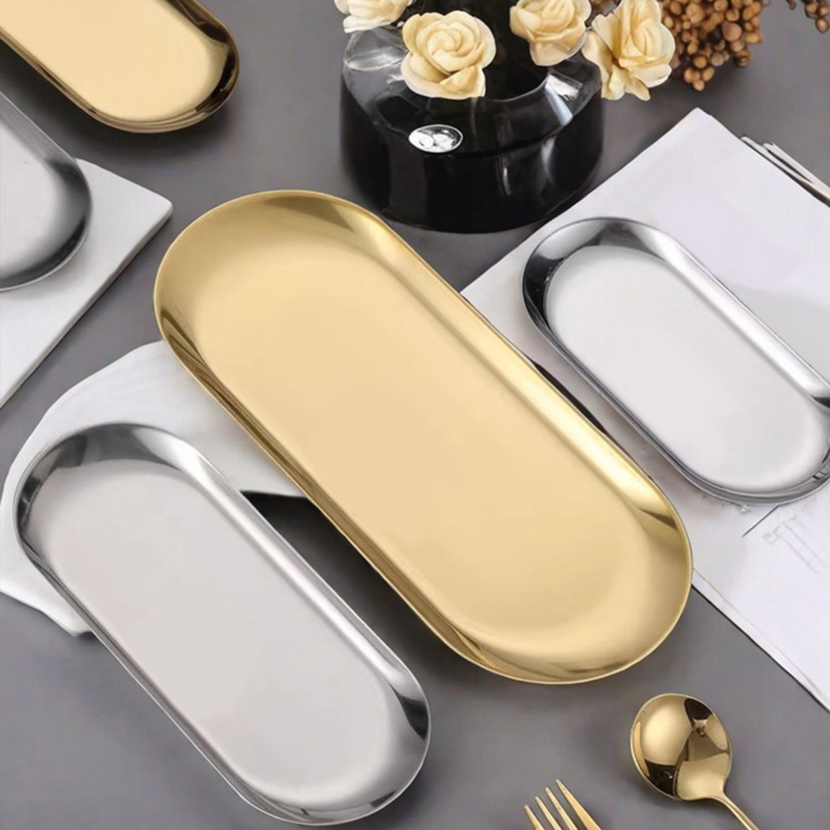 WORTHBUY Piring saji Oval gaya - Travertine Tray Oval ulasan dan harga