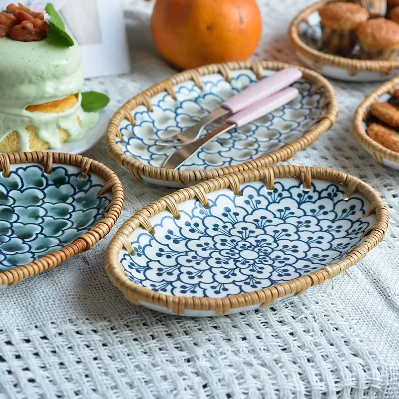 Nampan Buah Keramik Anyaman Ro - Travertine Tray Oval ulasan dan harga
